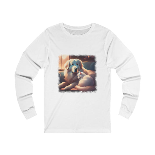 Konya the Great Pyrenees and her rescue cat Long Sleeve Tee