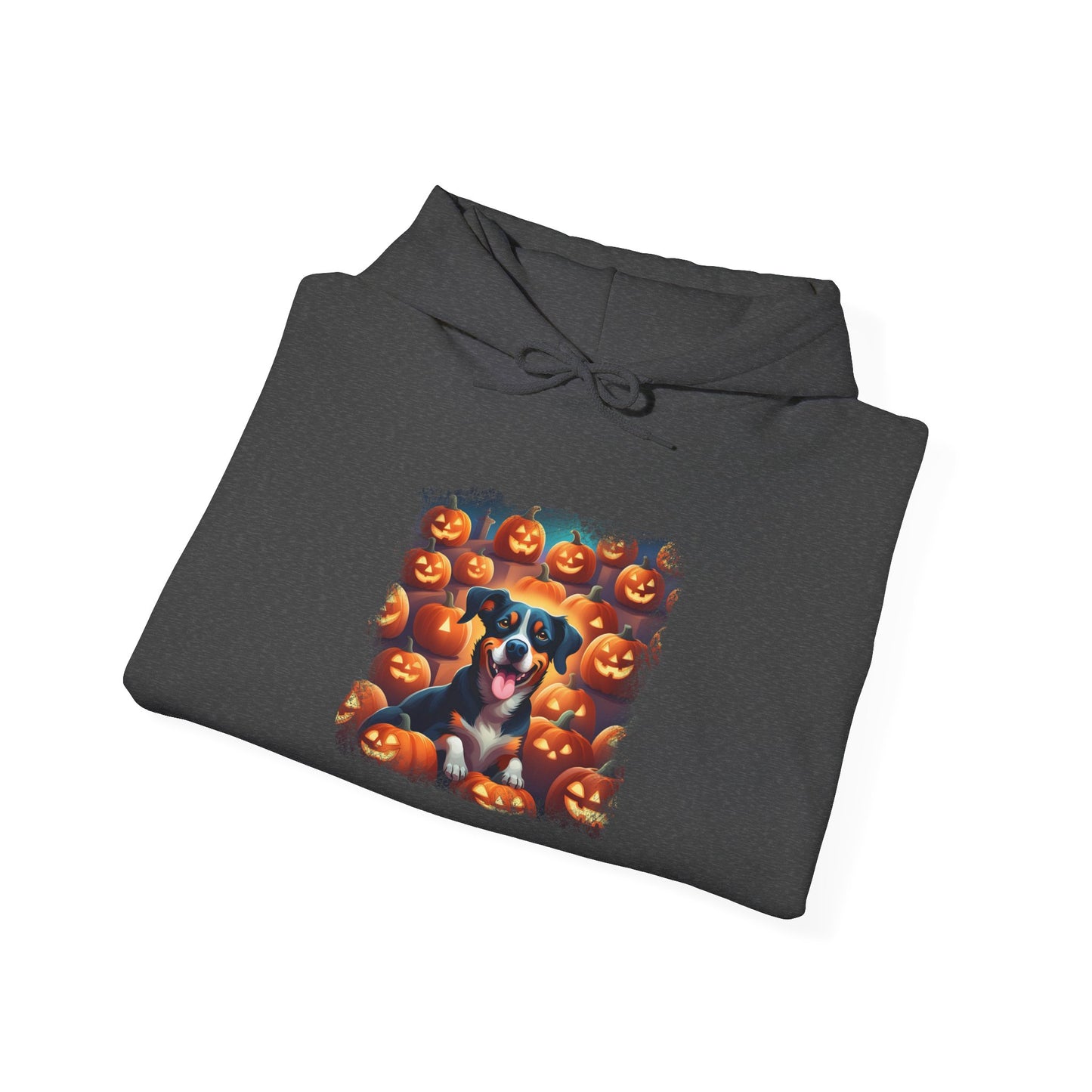 Halloween pumpkin patch dog Hooded Sweatshirt