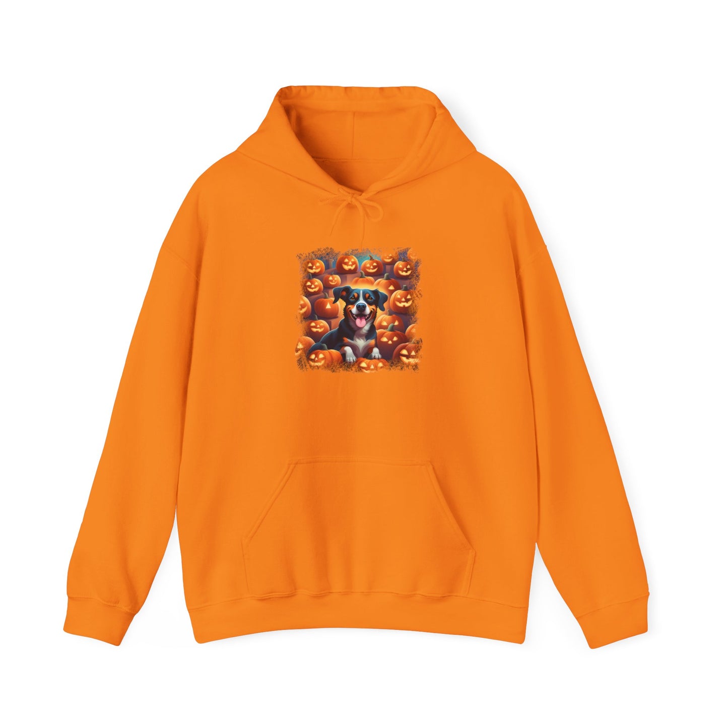 Halloween pumpkin patch dog Hooded Sweatshirt