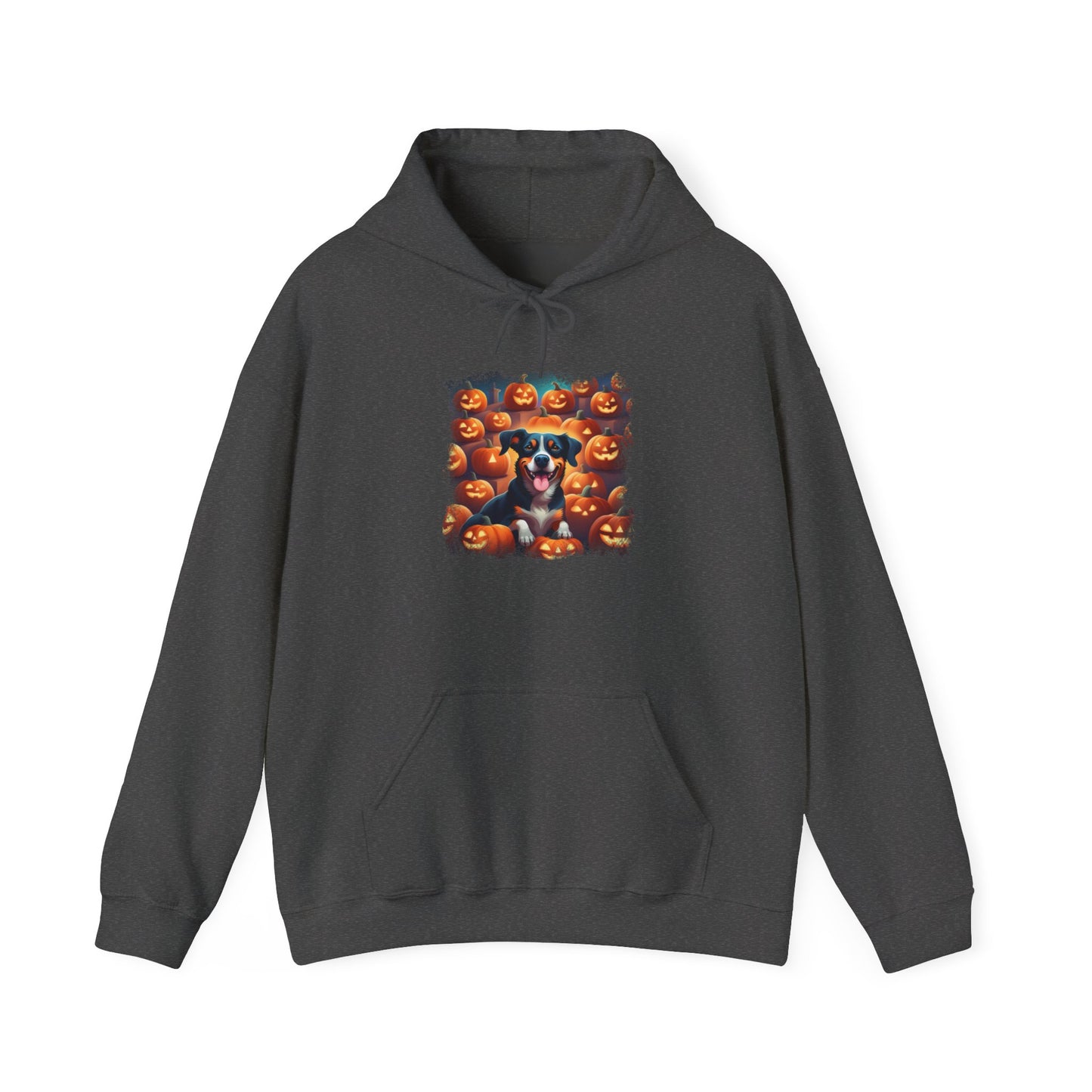 Halloween pumpkin patch dog Hooded Sweatshirt